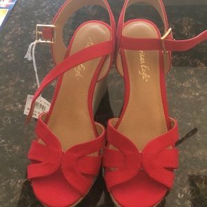 NWT Red Suede Wedges!